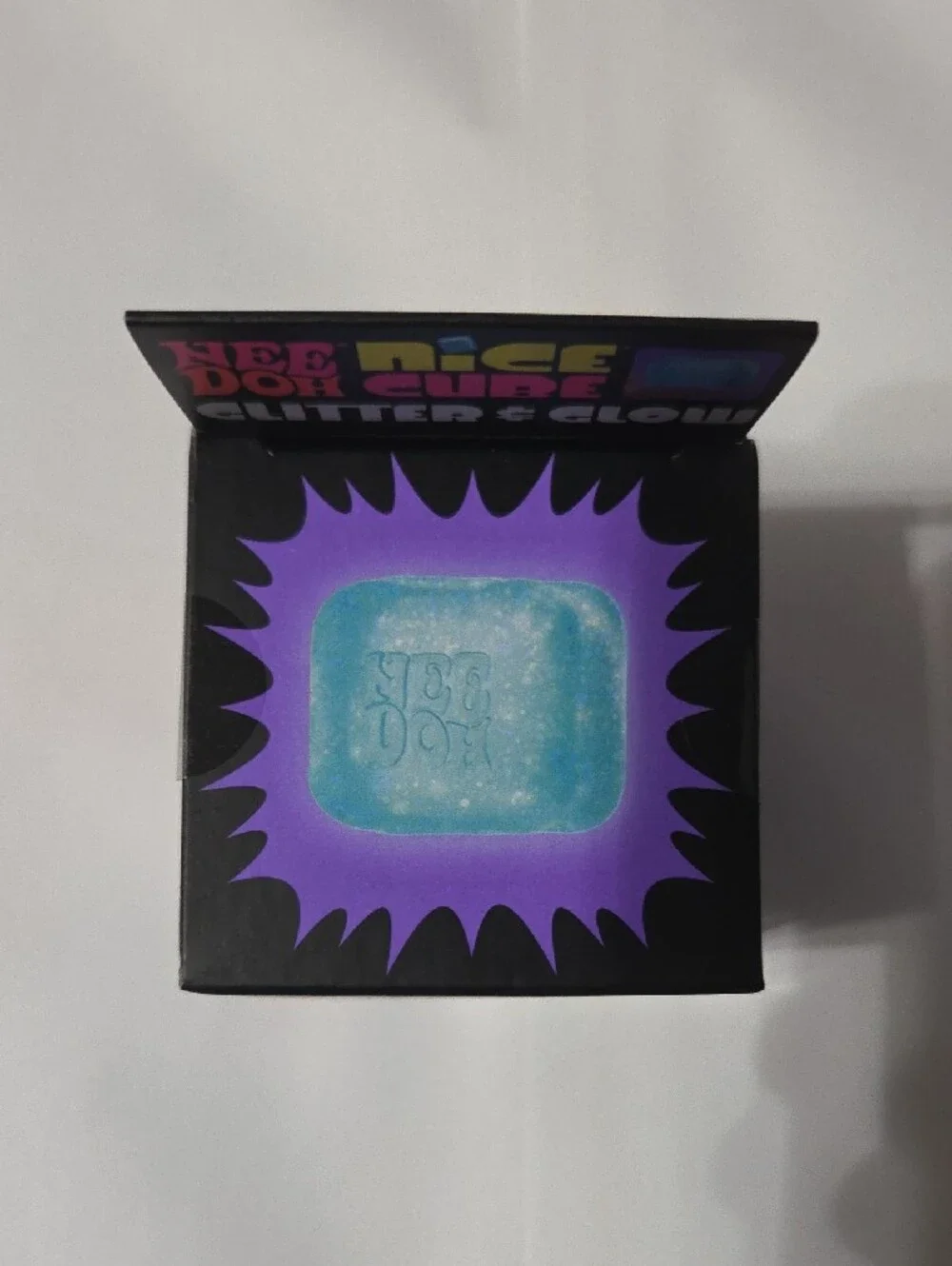 Nice Cube Glitter & Glow Super Solid Squish - Teal Glitter